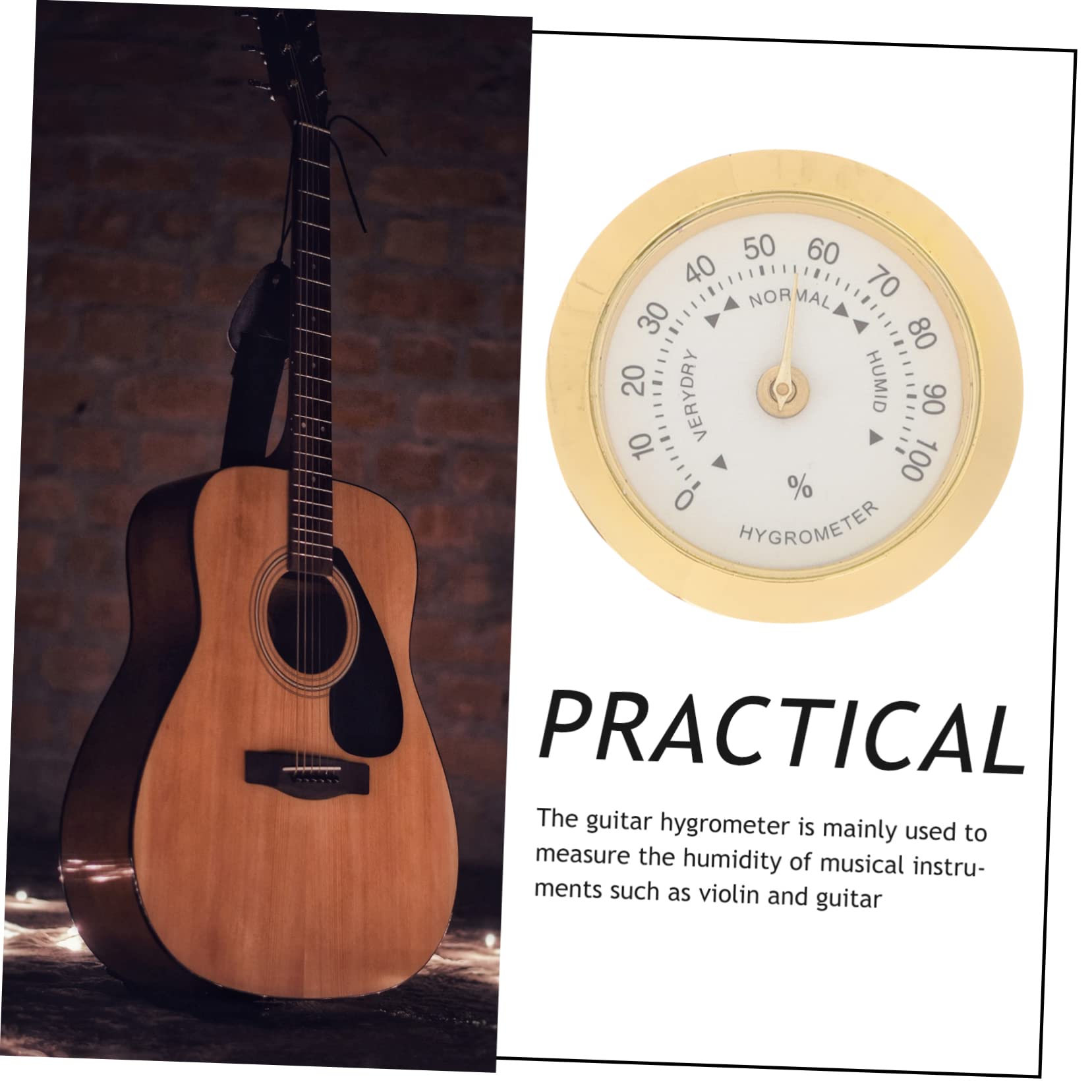 Uonlytech 5pcs Ukulele Hygrometer Omo Digital Hygrometer Humidity Temperature Meter Digital Humidity Gauge Piano Hygrometer Digital Temperature Gauge Guitar Gauge Portable Alloy Guitar Case