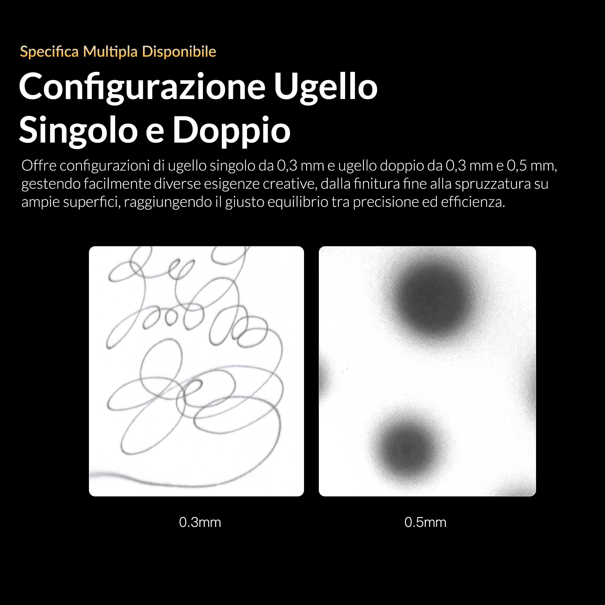 Gaahleri Serie Airbrush Seeker, Alimentazione a gravità a Doppia Azione con ugello a sgancio rapido a 6 canali, Set di Aghi Doppi da 0,3 e 0,5 mm, Tazza da 1/3 oz e Isola Calma ergonomica per Gundam