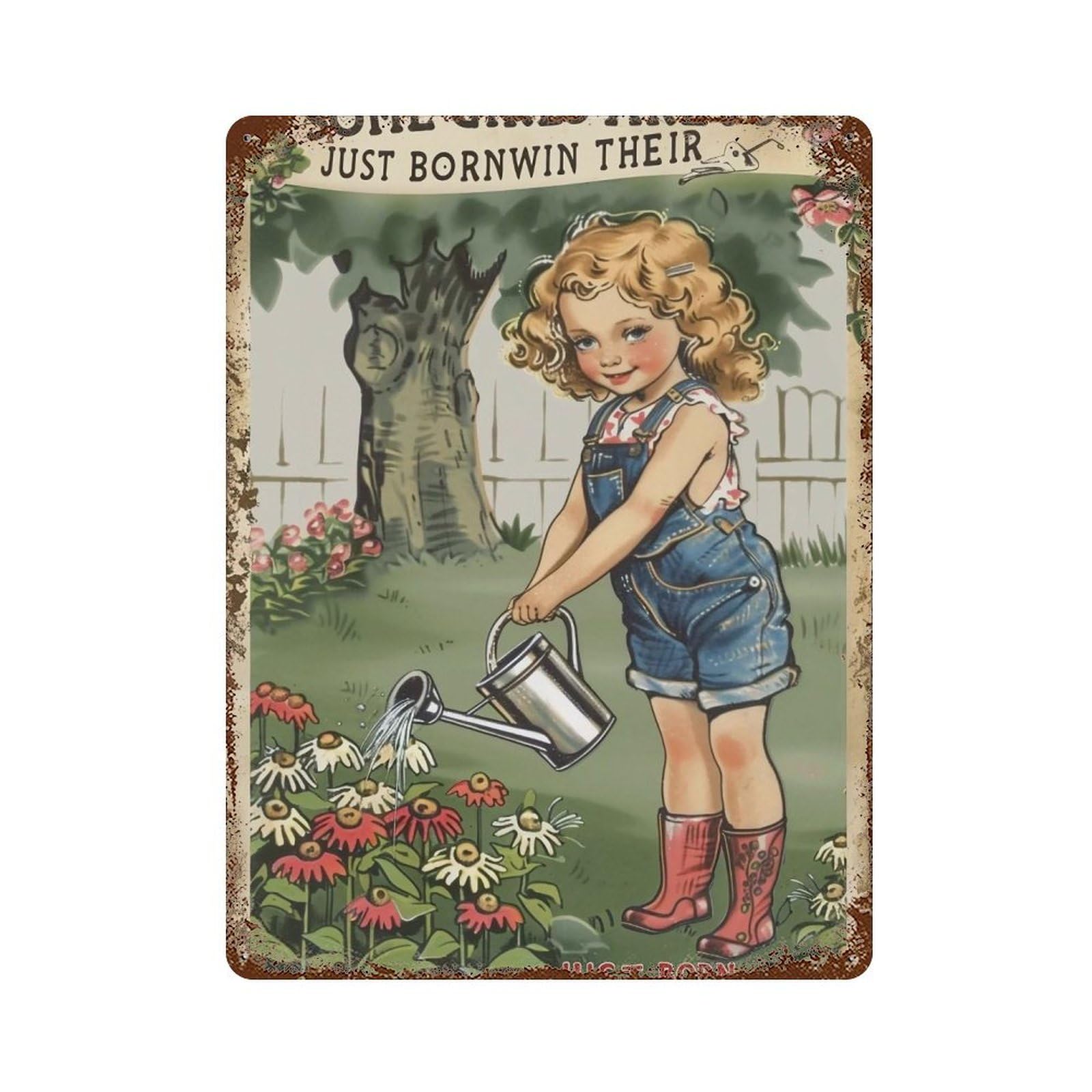 YHGERTKU Some Girls Are Born With Garden In Their Souls 03 Wall Art Retro Iron Vintage Metal Tin Sign Poster Modern Decor for Living Rooms Gift 40x30cm
