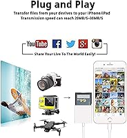 Vista 12 de (Certificado MFi de Apple) Lector de cámara de tarjetas Lightning a SD para iPhone, visor de cámara de rastro, adaptador de lector de tarjetas