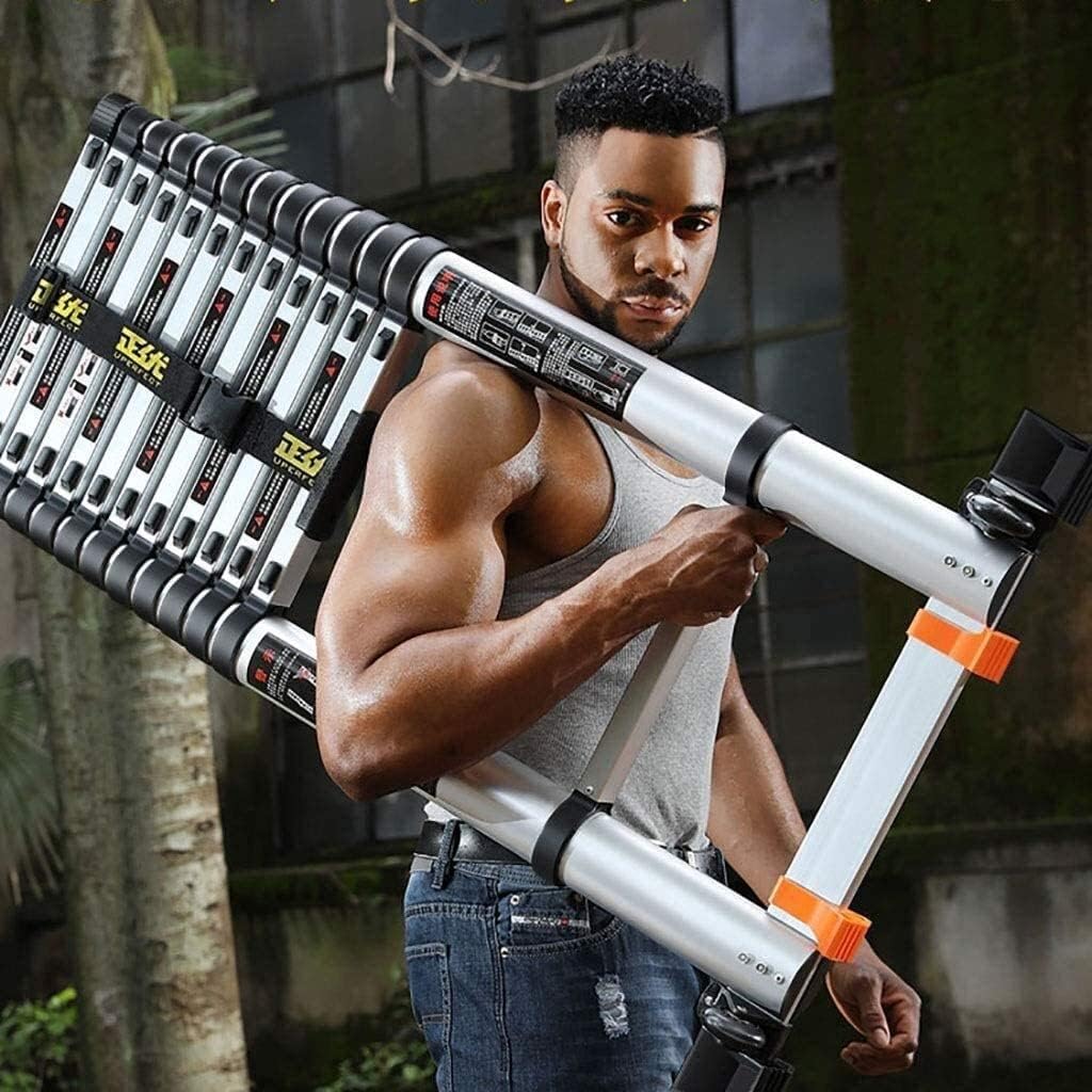 Ladders Telescopic Tall Ladder Aluminum Multi Purpose Loft Telescoping Ladder with Hook Non-Slip Marriage