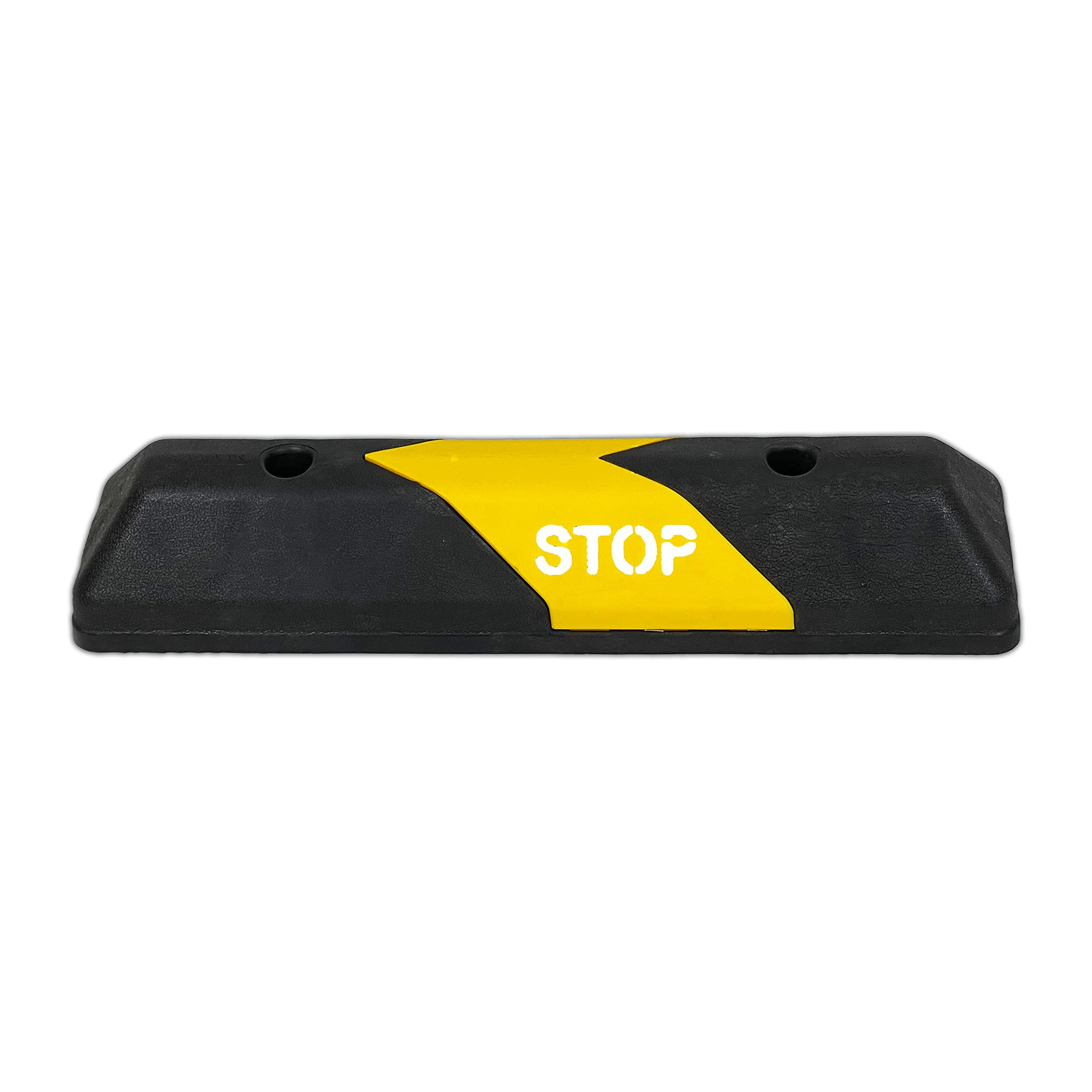 UvV-Flex ParkSTOP Fahrzeugstopper Parkplatzbegrenzer in verschiedenen Längen schwarz/gelb 60-110 - 190cm aus hartem PPC - Einparkhilfe Garage/Carport/Parkplatz (Polyurethan, 600 mm)