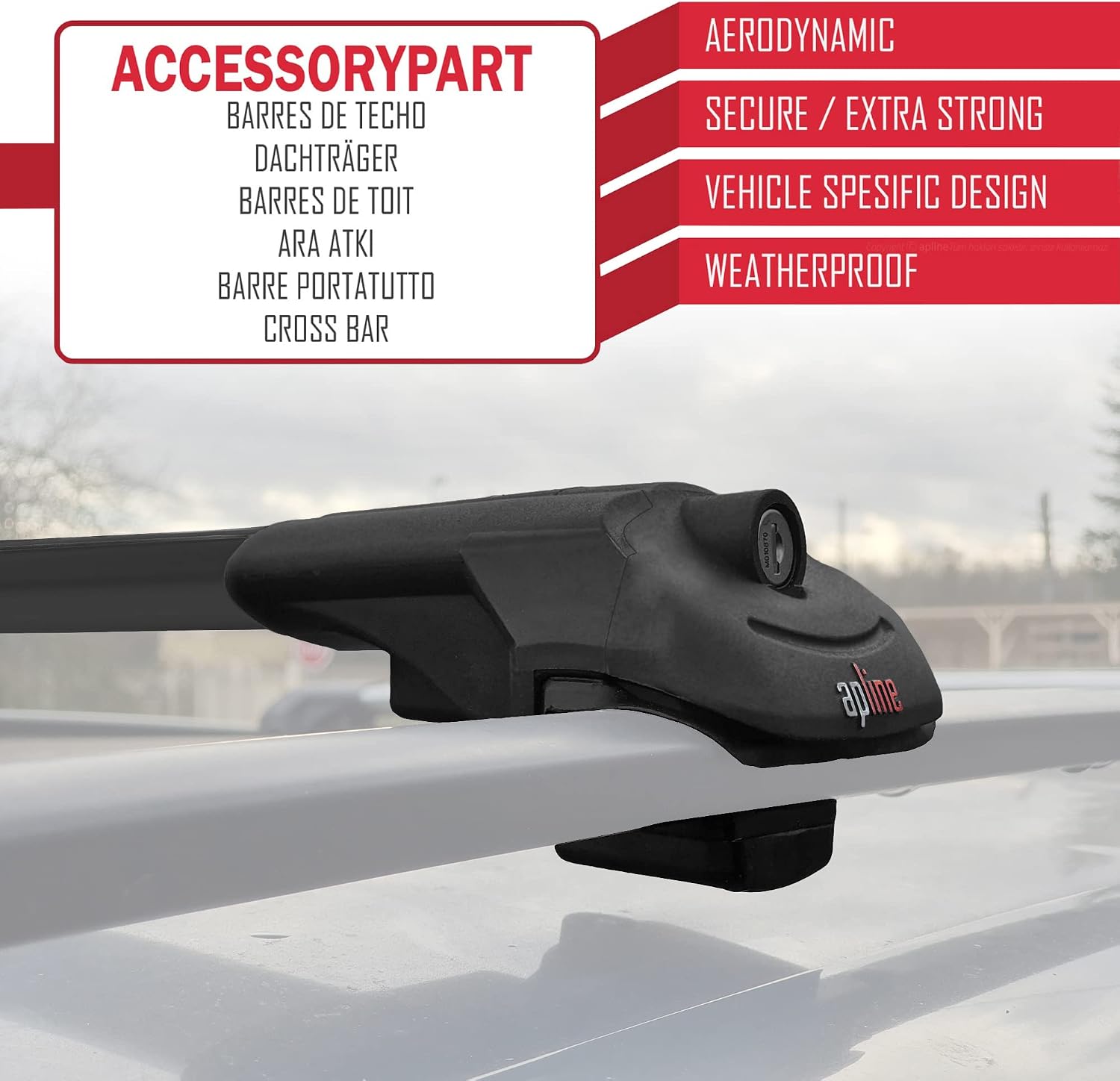 accessorypart Compatible with Mercedes Vito 2 (W639) Pre-Facelift 2003-2010 ACE-1 Car Roof Rack Cross Bar Black Aluminium 4 Bars
