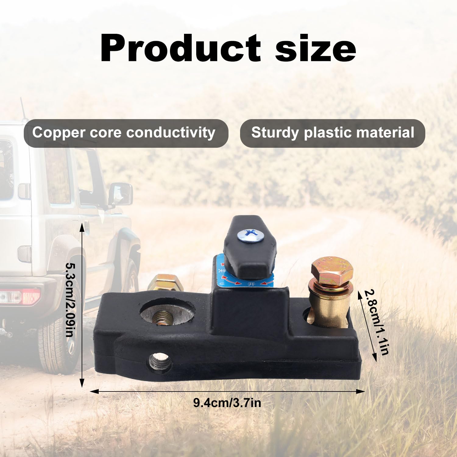 Car Battery Disconnect Switch, Heavy Duty Battery Isolator Switch with Metal Gaskets Anti-Leakage Cut Off Universal Shut Power Off 12V/24V for Car Truck Boat
