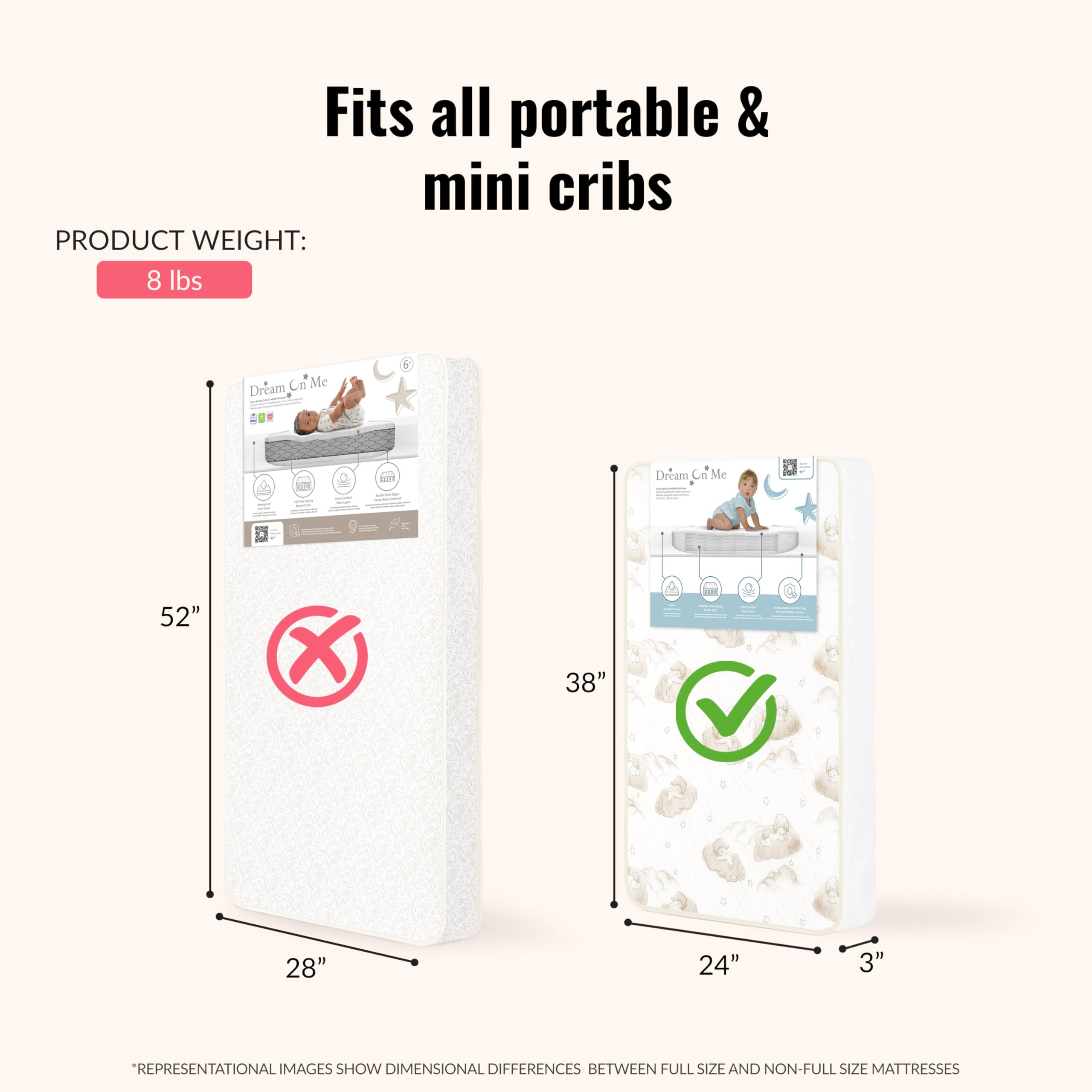 Foam Crib Dream On Me Crib Mattress Size Dream On Me 2-In-1