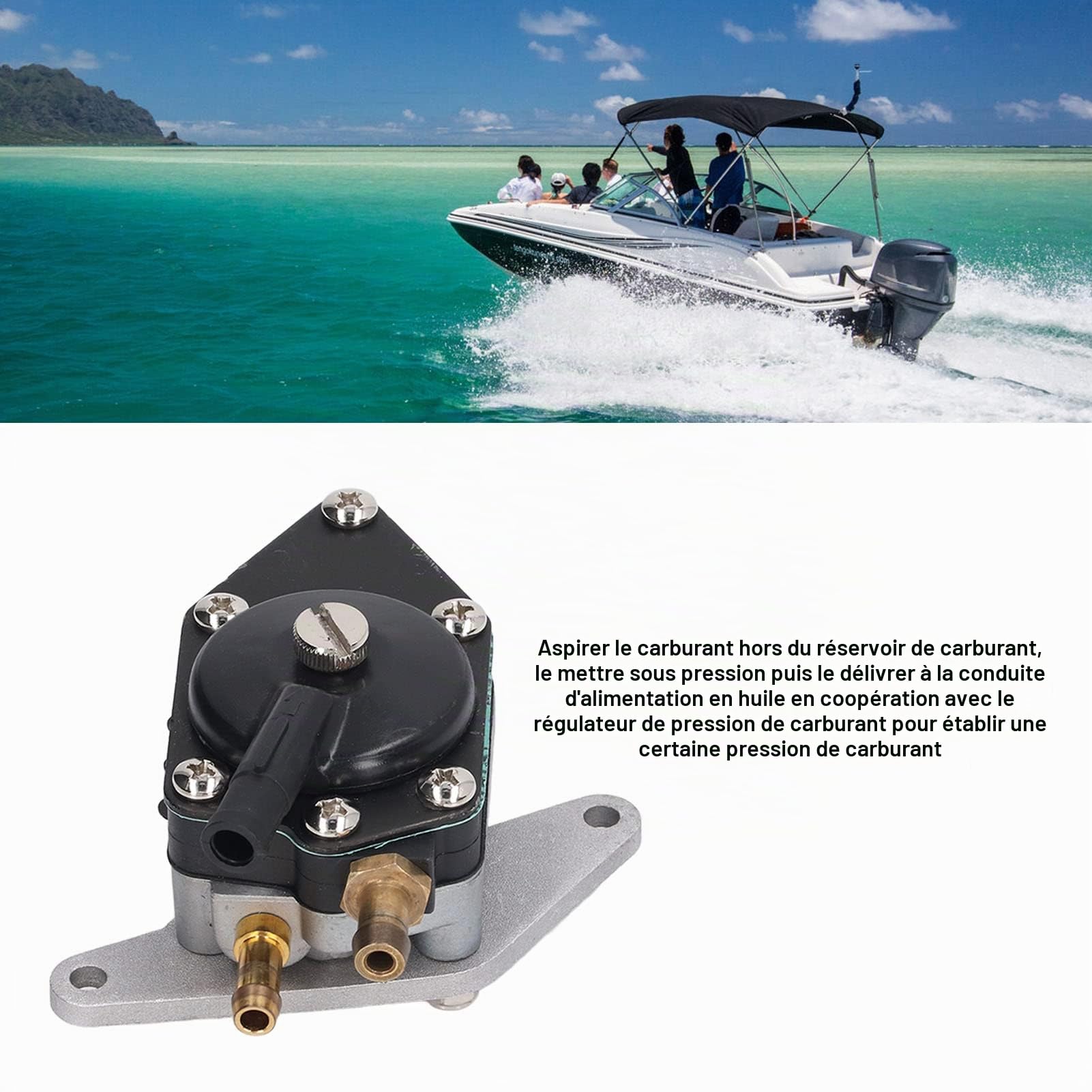 Kit de Pompe à Carburant pour Evinrude 3 Cylindres 60 70 Modèles équipés de VRO, Remplacement de Pompe de Transfert D'alimentation de Levage D'huile Hors-bord