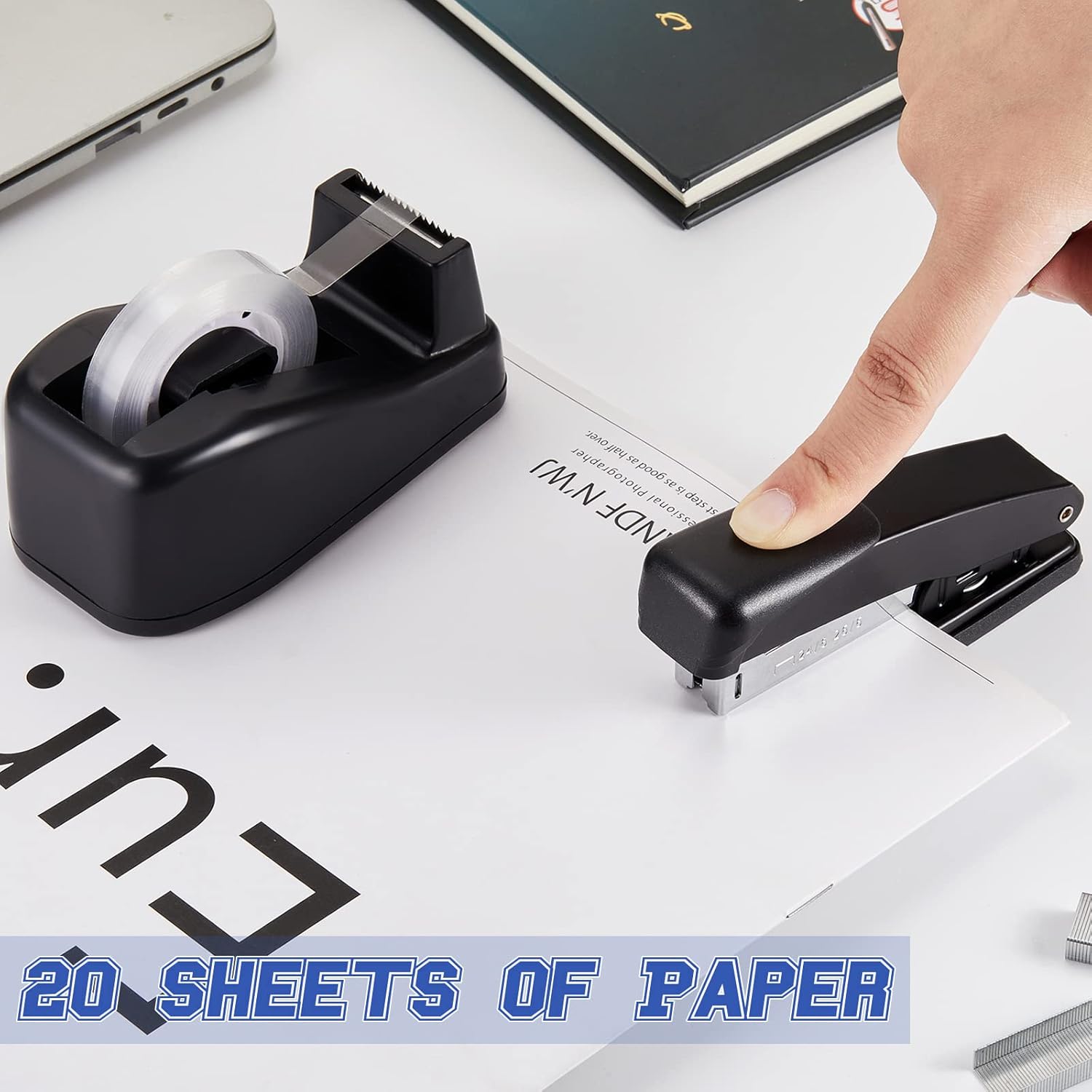 Buy 24 Pcs Stapler and Tape Dispenser Set, 6 Staplers for Desk, 6 Boxes
