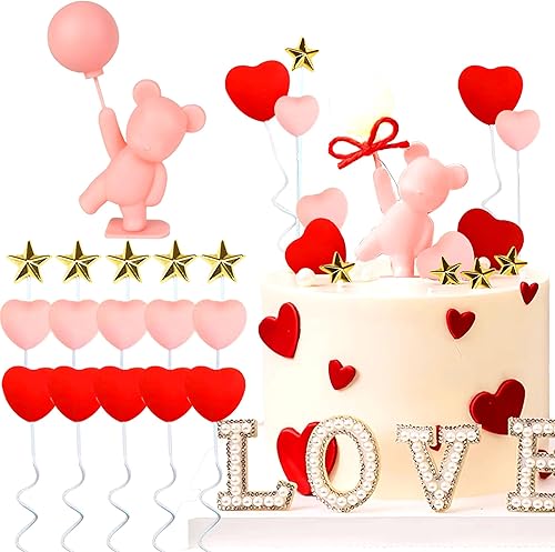 LaVenty 16 piezas de oso de peluche para el dĂa de San ValentĂn, decoraciĂłn de pastel de corazĂłn, decoraciĂłn de pastel de rosa, regalo de San LaVenty 16 piezas de oso de peluche para el dĂa de San ValentĂn, decoraciĂłn de pastel de corazĂłn, decoraciĂłn de pastel de rosa, regalo de San