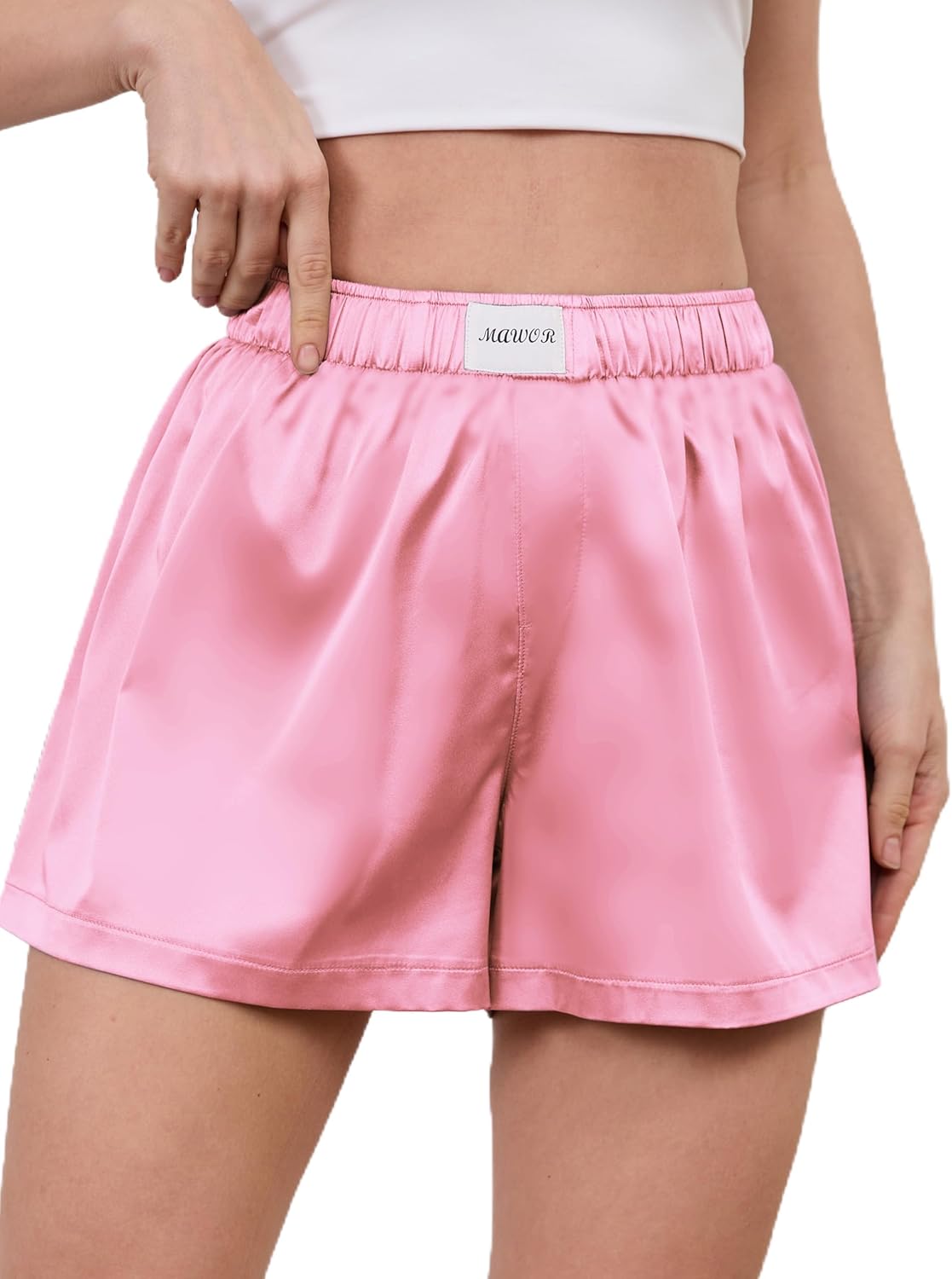 Mawor Womens Silk Summer Boxer Shorts Soft Comfy Pajama Sleep Lounge Satin Bottoms Sweat Cute Flowy Loose Pj Sleepwear