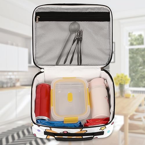 Miniatura 5 de Lonchera aislada de Corgi galés para hombres y mujeres, disfraz de unicornio, a prueba de fugas, suave, hielera, hielera grande, para preparación de