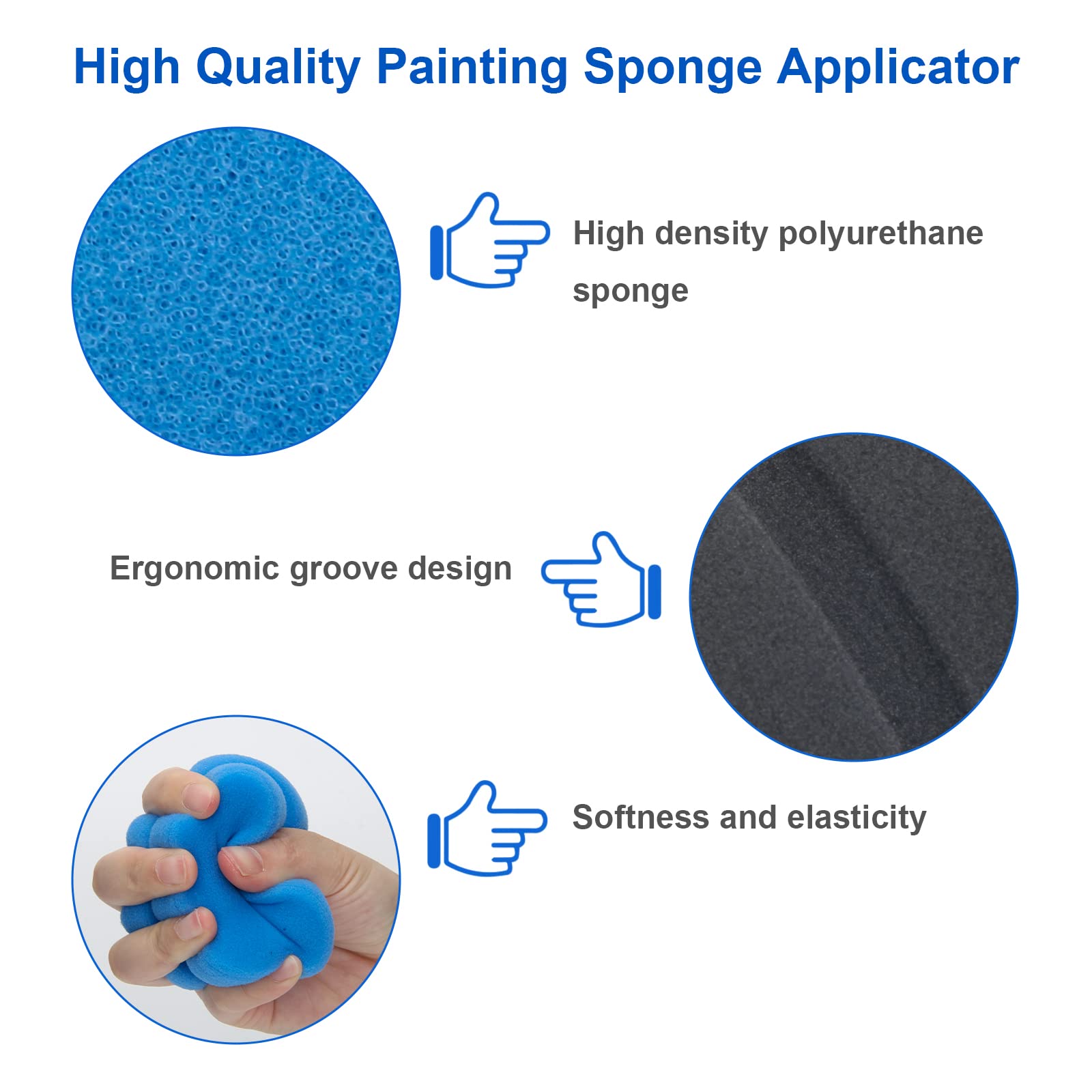 Black Paint Sponges - 6 Pack for Detail Work -3