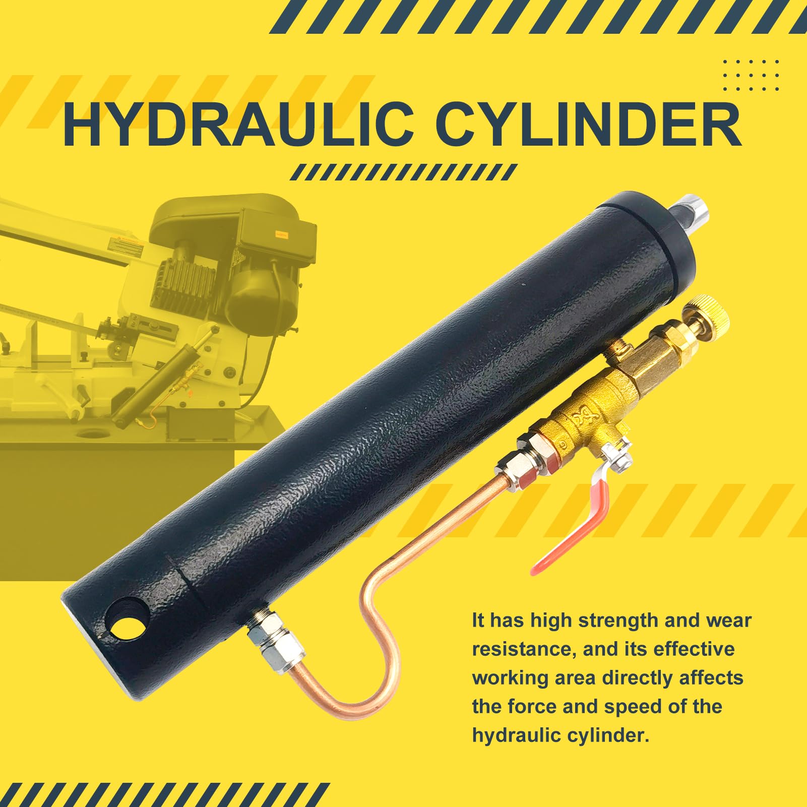 Cilindro hidráulico para sierra de cinta de corte de metal de 7 x 12 pulgadas compatible con BS-712N/BS-712R/BS-712B, cilindro de control hidráulico de alimentación descendente para sierra de cinta de