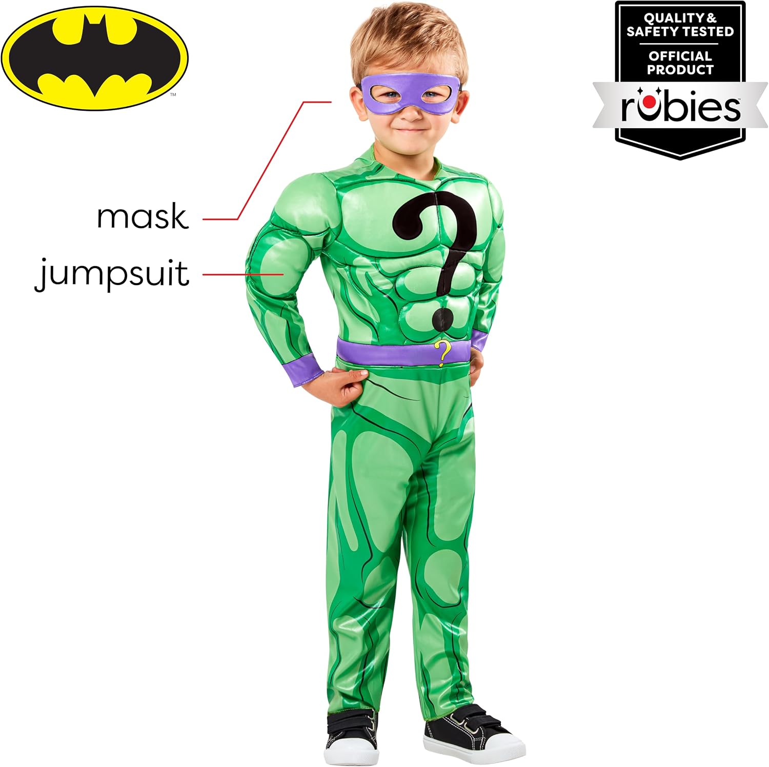 Rubies Childrens Riddler Infant/Toddler Costume Jumpsuit and Mask