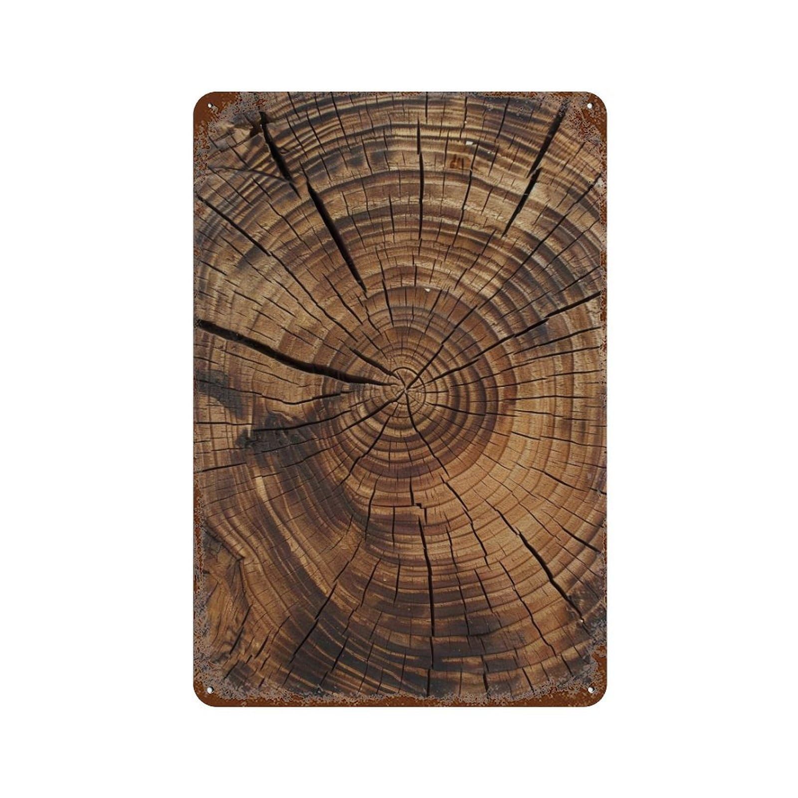 Wihyrtui Style Organic Curved Log Cross Section Pattern 03 Wall Retro Iron Metal Tin Sign Vintage Art Poster Modern Home Cofffee Club Art Bar Shop Decor 30X20cm