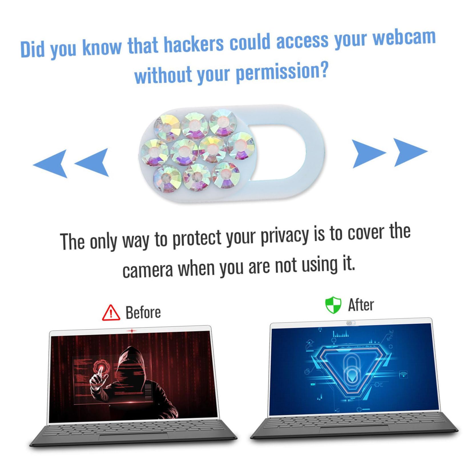 Uonlytech 12stücke Teiliges Webcam Cover Bunte Kameraabdeckung Aus Premium-material Für Laptop Smartphone Tablet Dekorativ Und Praktisch Schützt Ihre Privatsphäre Mit Rhinestone-design