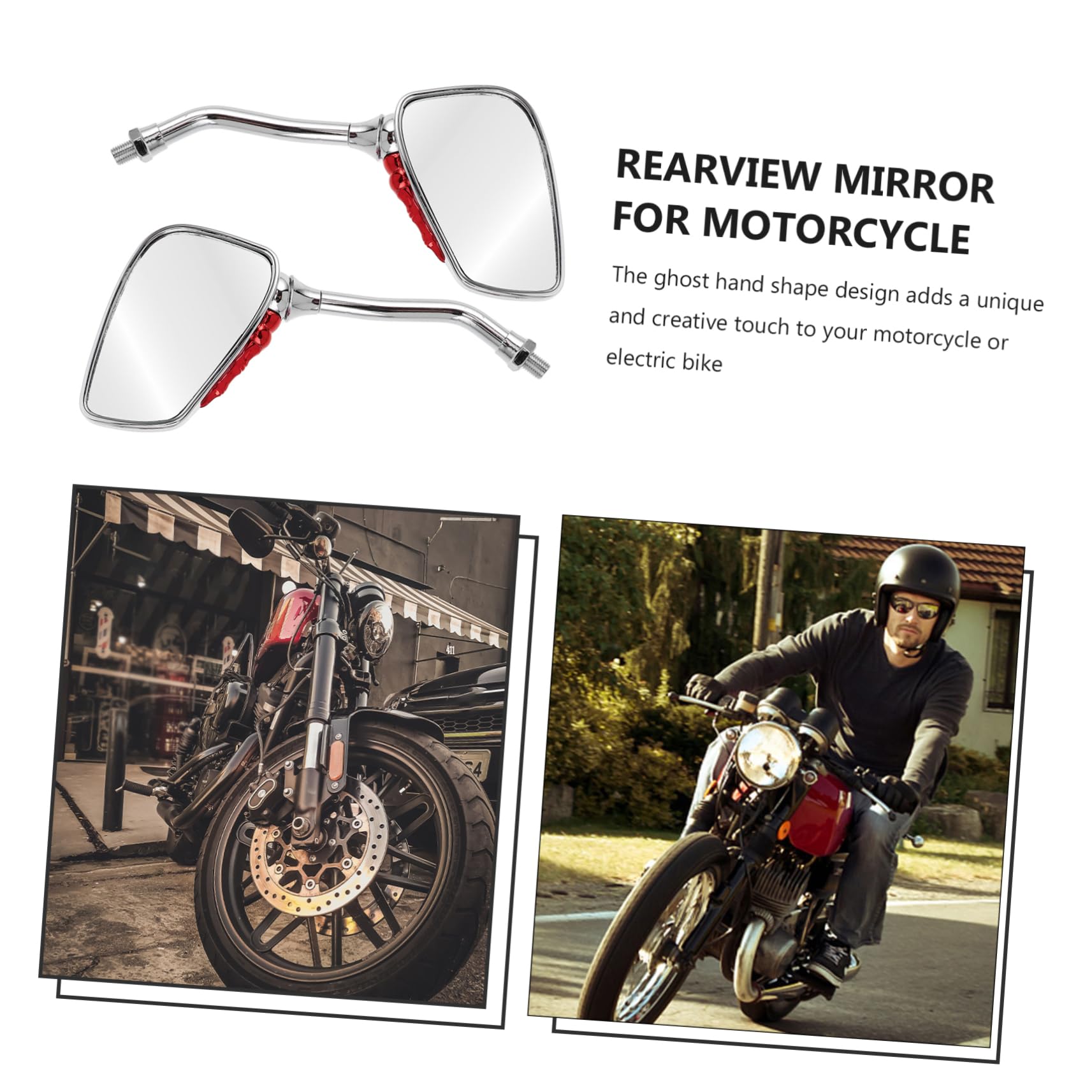 TOPBATHY Specchietto Retrovisore in Metallo Di Teschio Per Specchietto Retrovisore Per Accessorio Di Design Per Ciclismo e