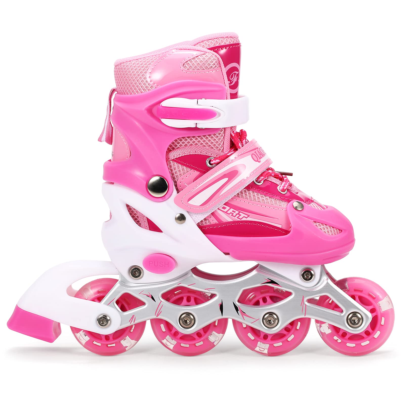 Patins à Roues alignées éclairants réglables avec Roues Lumineuses pour et Adultes pour Filles et garçons, Hommes et Femmes