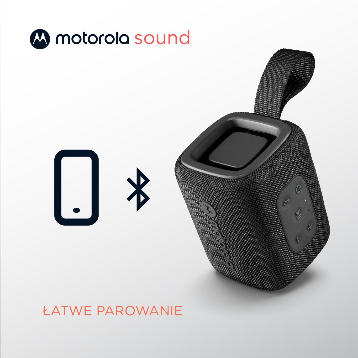 Motorola Sound - Głośnik Bluetooth 5.3 ROKR 300 – przenośny bezprzewodowy o mocy 7 W – kompaktowy, wodoodporny i pyłoszczelny IP67 – 12 godzin odtwarzania, czarny
