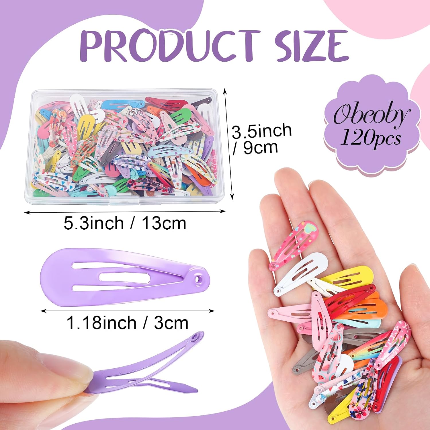 120pcs 1.2in Mini Colorful Snap Hair Clips for Baby Toddler Girls Barrettes | Metal 40 Colors Small Tiny Little Hair Clip Cute Accessories Kids Birthday Holiday Gifts Back To School