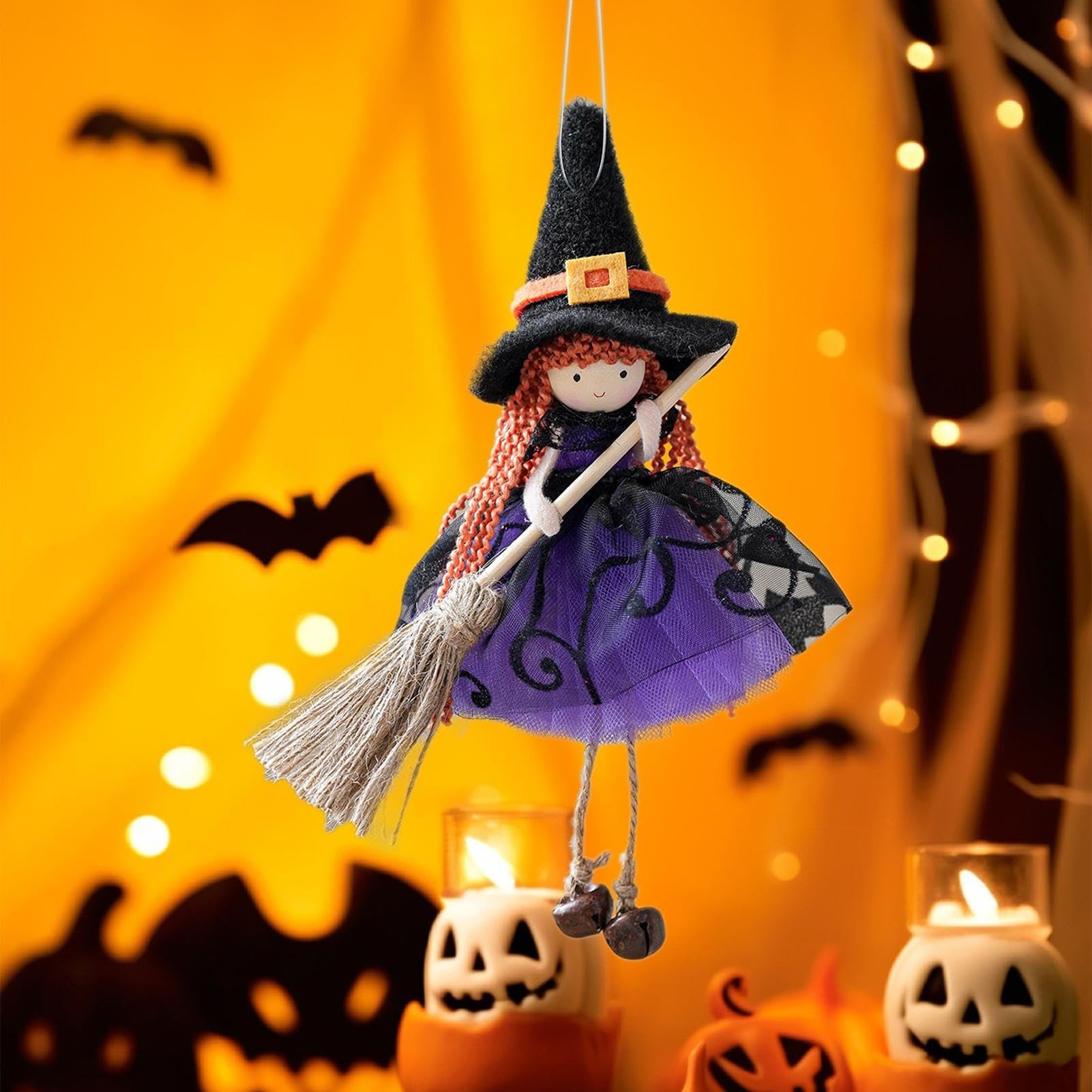 Muñeca de Bruja de Cocina Hecha a Mano, Colgante de Bruja de Halloween, Figura Coleccionable aterradora para Fiestas, Ventanas, jardín, Patio, al Aire Libre, casa encantada, Cocina, Pared de