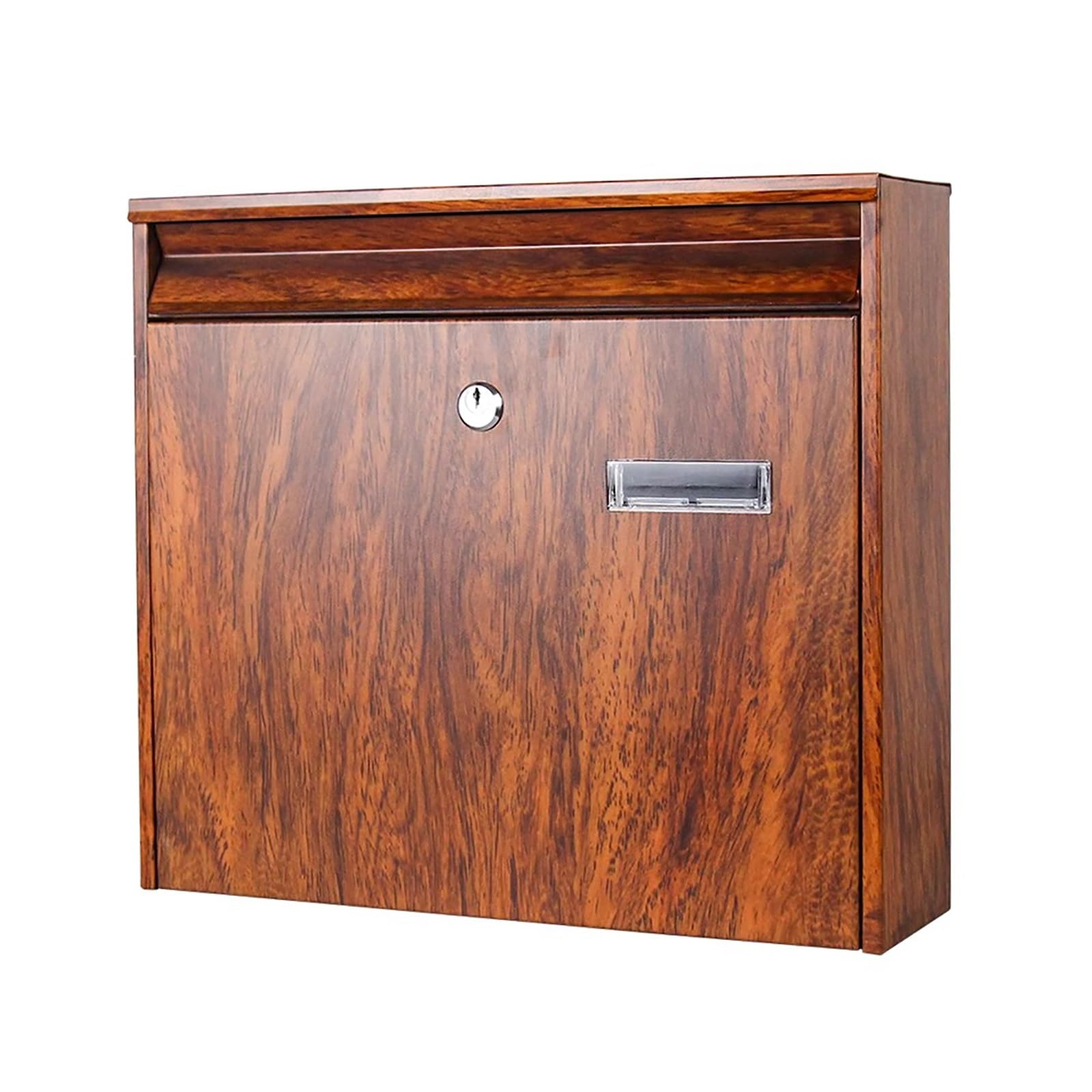 Email address, Wood Grain Creative Mailbox with Perspective Window, Convenient and Fast, Suitable for Outdoor, School