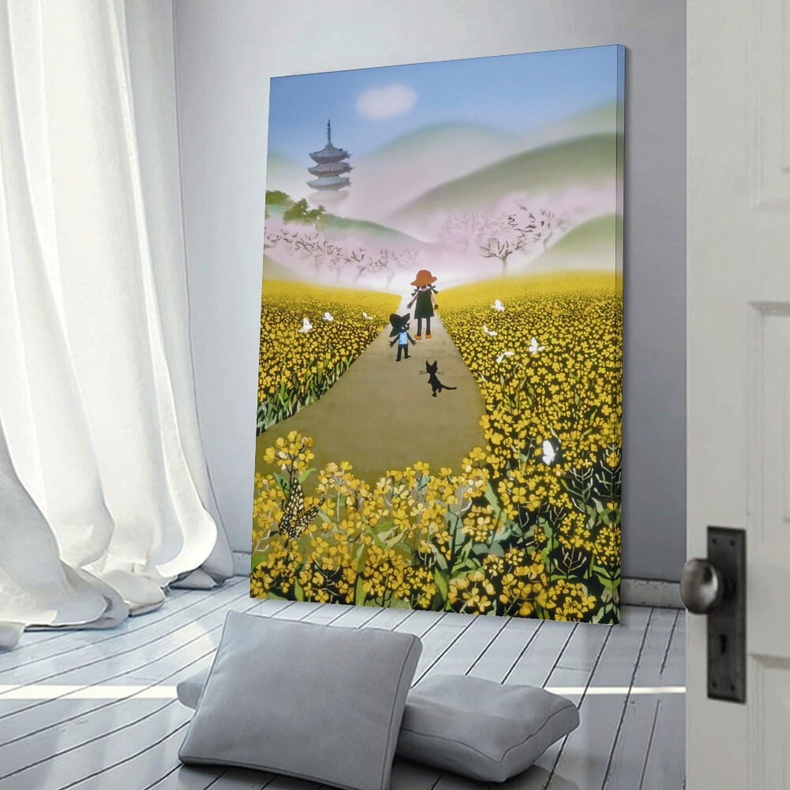 Amazon.co.jp: 藤城清治 菜の花の道 絵画 ポスター 工芸品の装飾品 壁