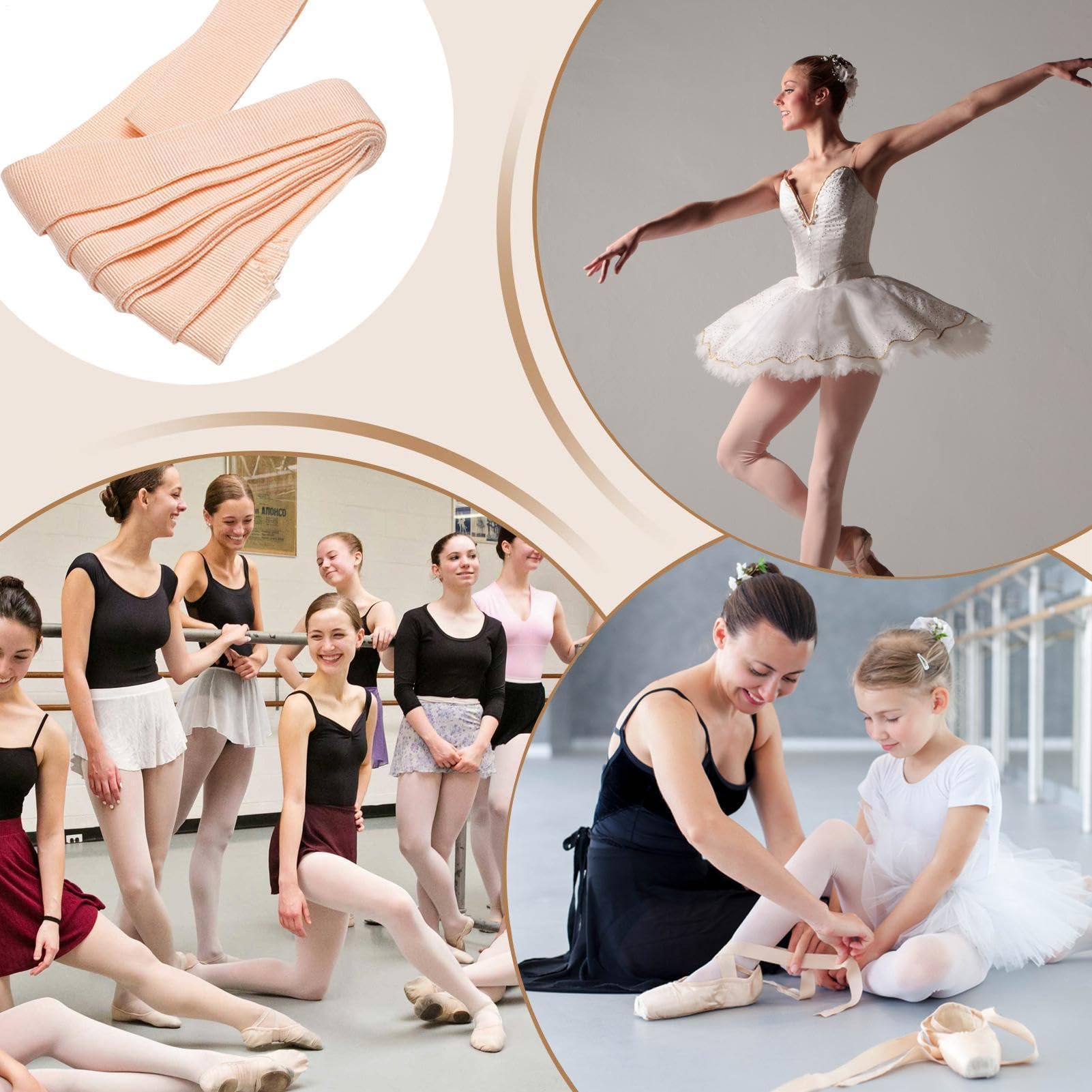 Cinta Elástica para Zapatos de Ballet 2 cm Accesorio de Danza