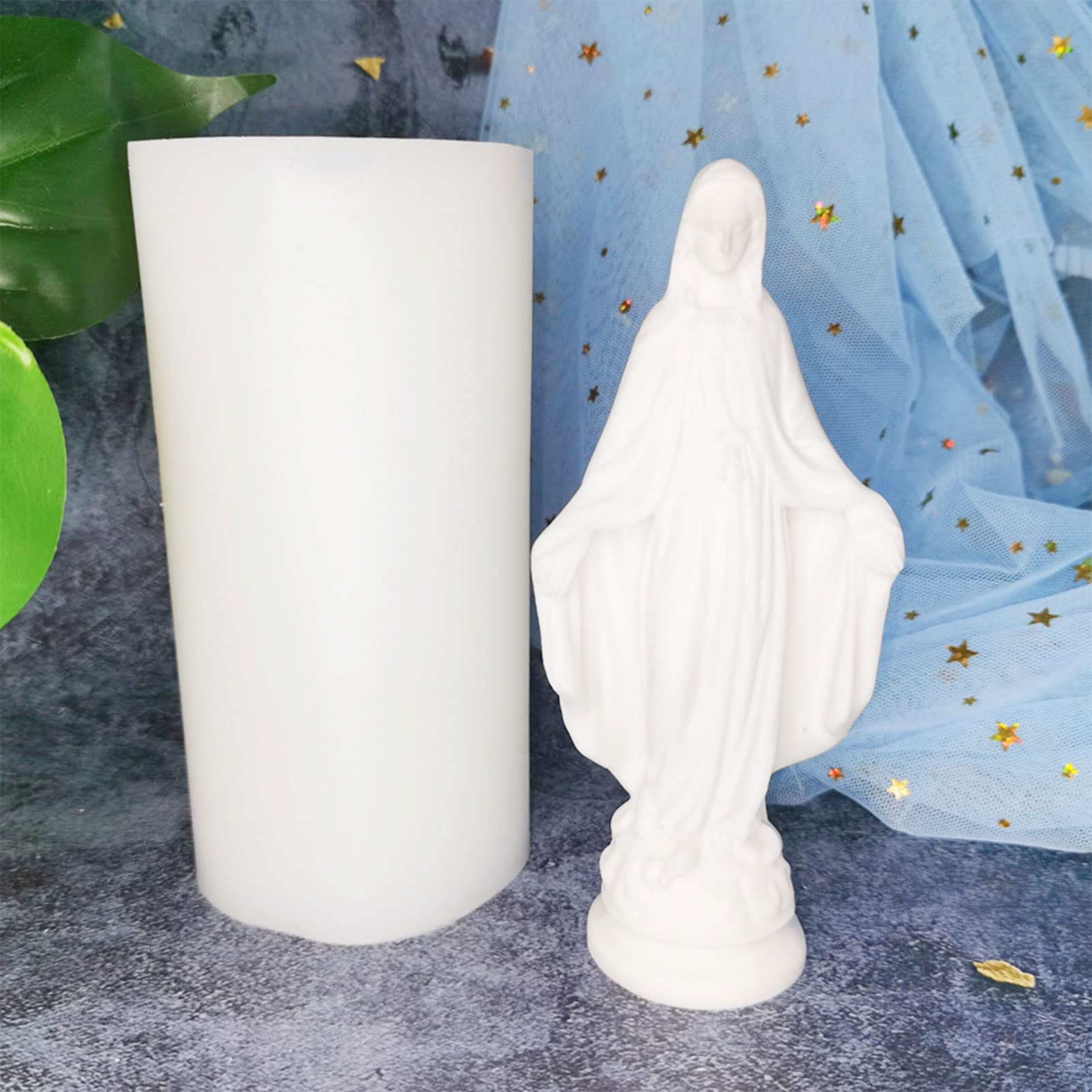 Sugarcraft - Molde de silicona 3D con forma de Virgen María y dibujos animados de silicona de grado alimenticio