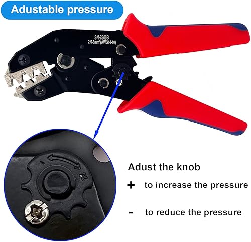 Miniatura 17 de Herramienta de prensado para conectores termorretráctiles, herramienta de prensado de terminales de trinquete, alicates de prensado, crimpadora