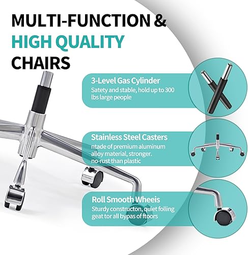 Miniatura 6 de Silla de escritorio de oficina dorada, silla de escritorio de oficina acanalada con respaldo medio, silla de trabajo ejecutiva de conferencia