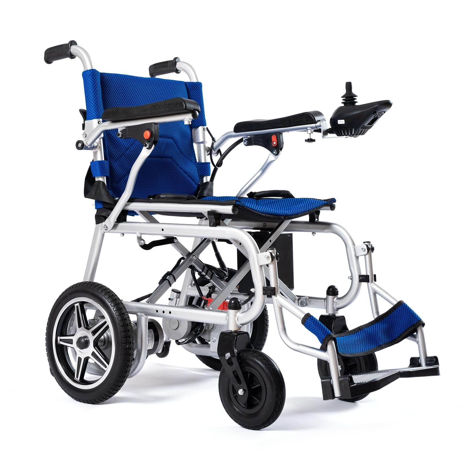 Alton Artemis Pro Lightweight Foldable Electric Wheelchairs for Seniors - 2x250W Motor Power Wheelchair - Travel/User Friendly Electric Wheelchairs for Seniors, Long Range Electric Wheelchair (Blue)