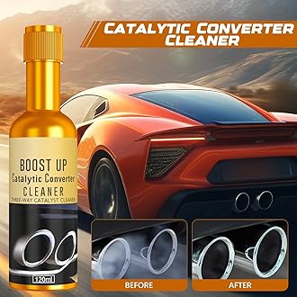 Omaky 2 Pcs Catalytic Converter Cleaner, Auto Parts Engine, Exhaust System Pipe Carbon Removal Cleaners, Catalytic Convertor Cleaner, Fuel System Treatment Oil for Gas and Diesel Car