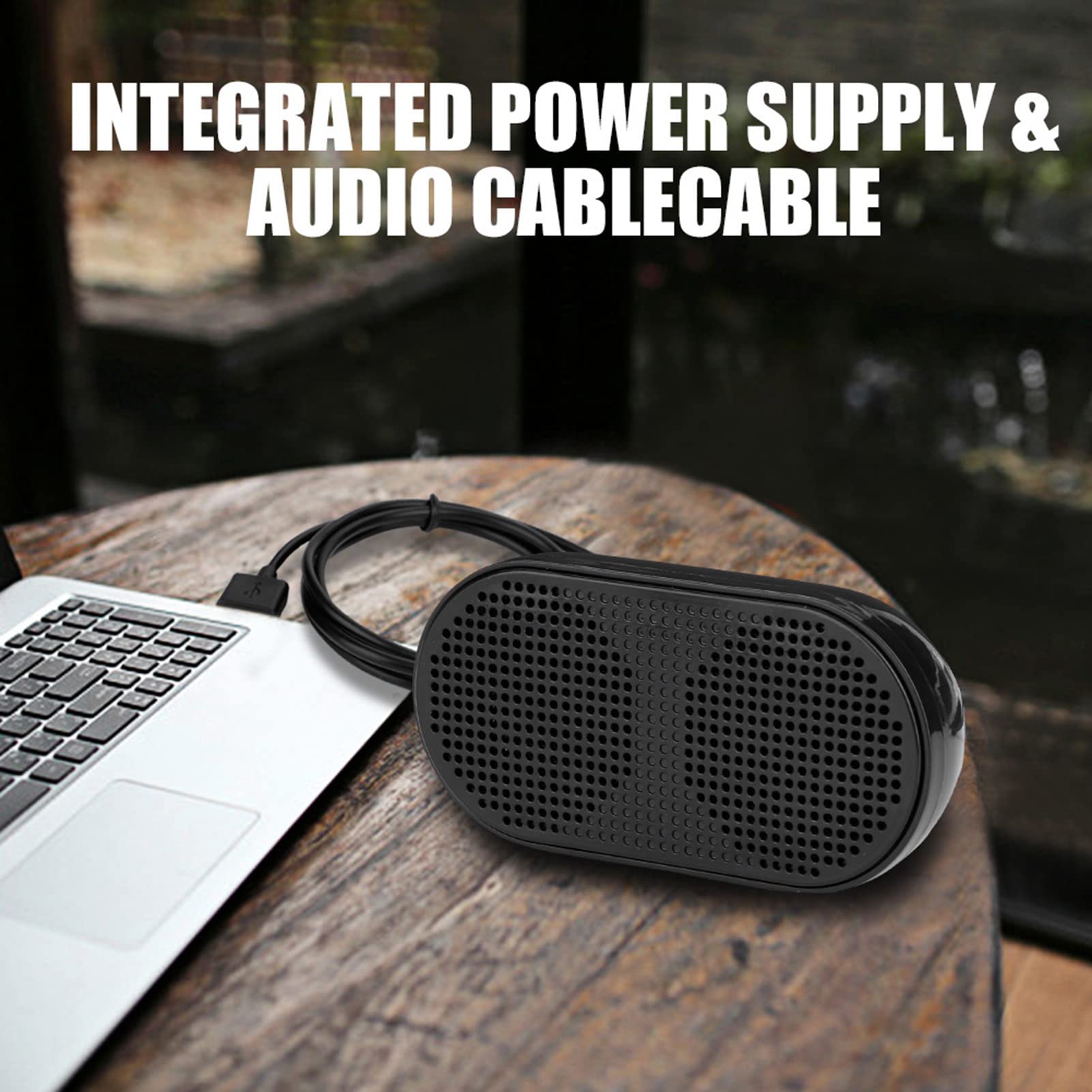 QANYEGN USB Wired Speaker, Mini Computer Speaker with Builtin Dual Speakers and Integrated Power Supply, Fit for Desktop and Notebook