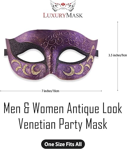 Miniatura 2 de Máscara de mascarada para hombre, máscara de aspecto antiguo para Halloween, fiesta veneciana, fiesta de máscaras y baile de máscaras