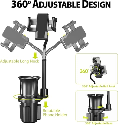 Miniatura 3 de Bracketron TripGrip - Soporte para portavasos y teléfono celular para coche, manos libres, soporte para teléfono celular