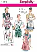 ✝️40'sVintageFabricReconstructedApron✝️ Amazon.com: Simplicity Vintage Simplicity 1221 1940's