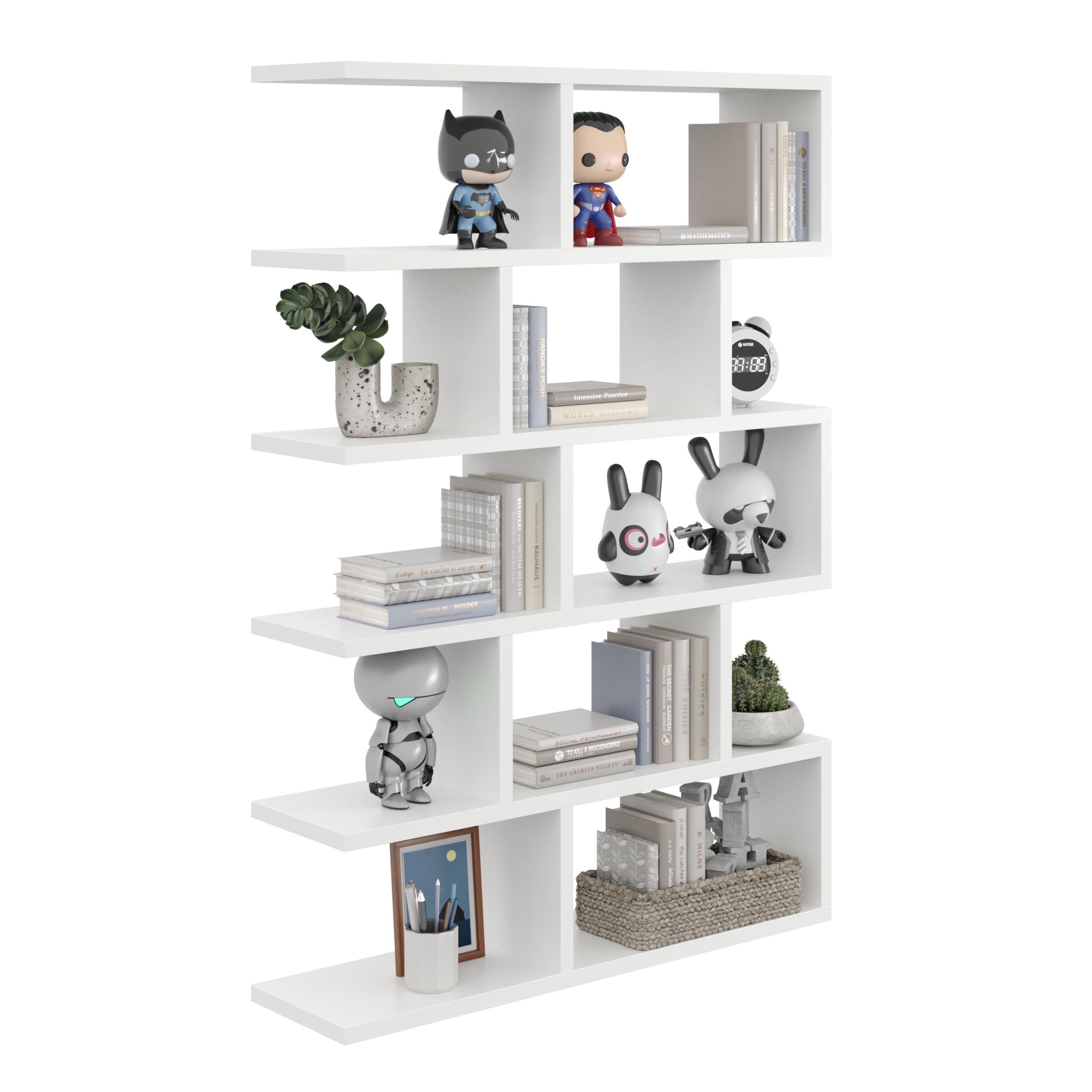 Wandregal 100x70x18 Bücherregal Mordern Design Hängeregal für Wohnzimmer Schlafzimmer Büro und Küche (Weiß)