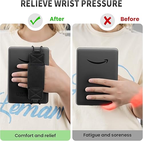 Miniatura 3 de MoKo Paquete de 2 correas de mano de seguridad para Kindle eReaders Fire de 6 a 8 pulgadas, KindleKoboVoyagaLenovoSony E-Book, correa de mano