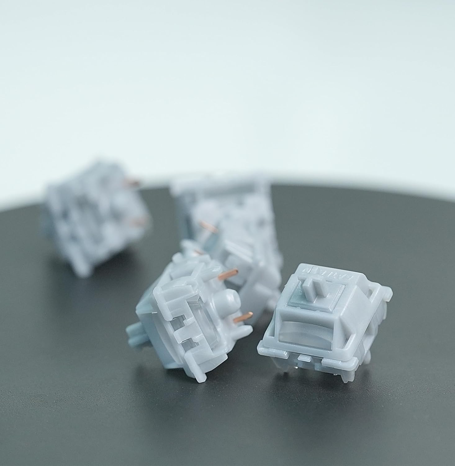 GATERON Smoothie Silver Keyboard Switches, Linear RGB LED 5pin Factory Pre lubed 45gf Full POM Key Switches for MX Mechanical Keyboard (110pcs, Smoothie Silver)