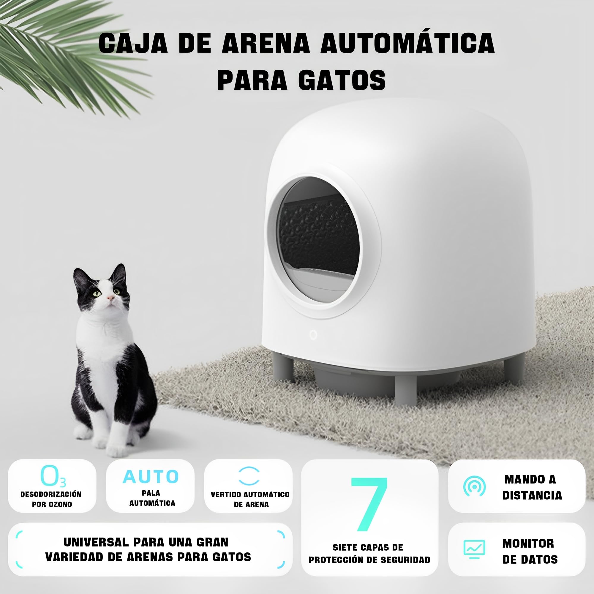 secador para Perros, Arenero autolimpiable for Gatos, 56 litros, Cerrado, con Tapa, protección antipinzamiento
