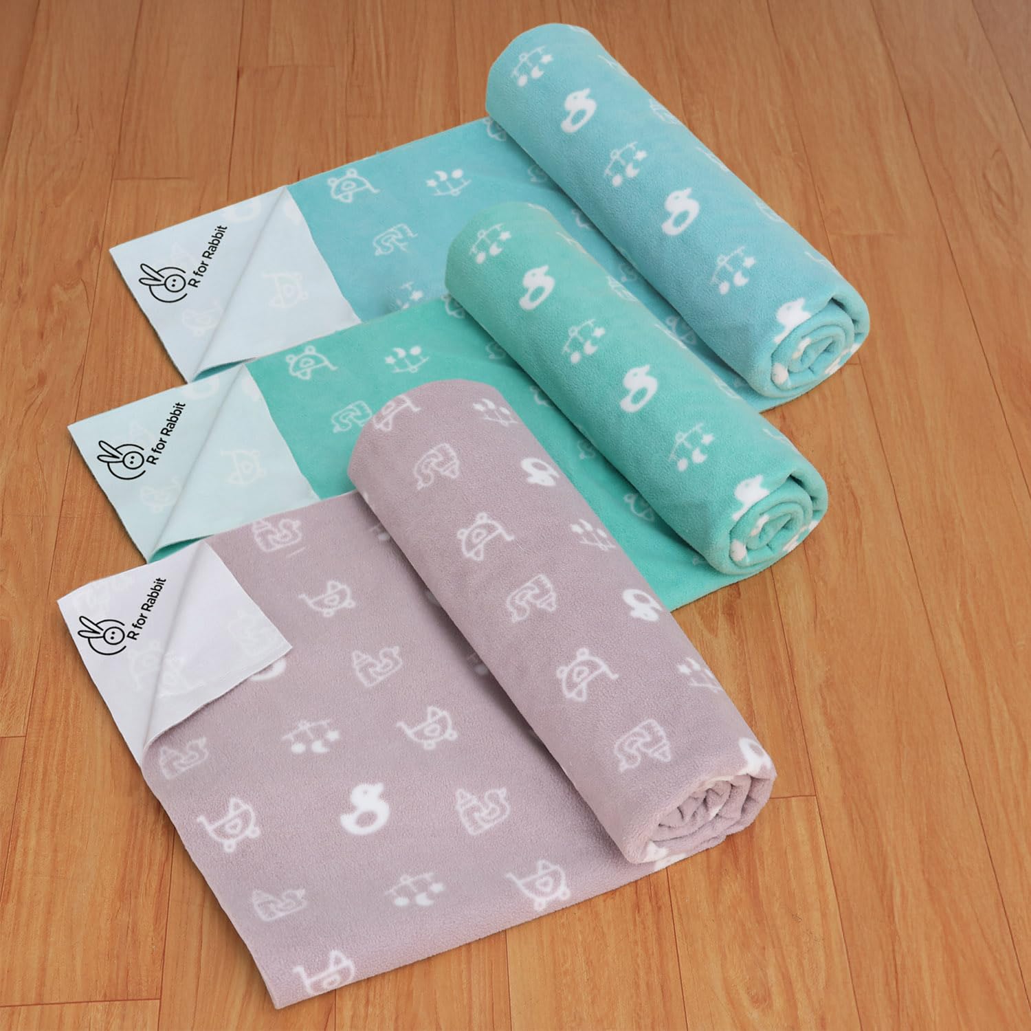 R for Rabbit Waterproof Quick Dry Sheet for Baby | Anti-Piling Fleece Breatheable Fabric Extra Absorbent Instant Dry Baby Bed/Cot Protector Mat (Size-L,Multi Joy,Pack of 3 Combo)-image-41