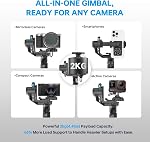 FeiyuTech SCORP Mini 3 Pro Caméra Gimbal avec AI Tracker,Poignée distante amovible tout en un stabilisateur de caméra,pour Sony/Canon/Nikon/Gopro11/DJI Décision 5 pour/iPhone 16,Charge utile 4.4lbs,Contrôle Bluetooth