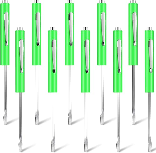 Shimeyao Juego de 20 destornilladores de cabeza plana de bolsillo, pequeños destornilladores magnéticos de bolsillo, mini clips a granel,