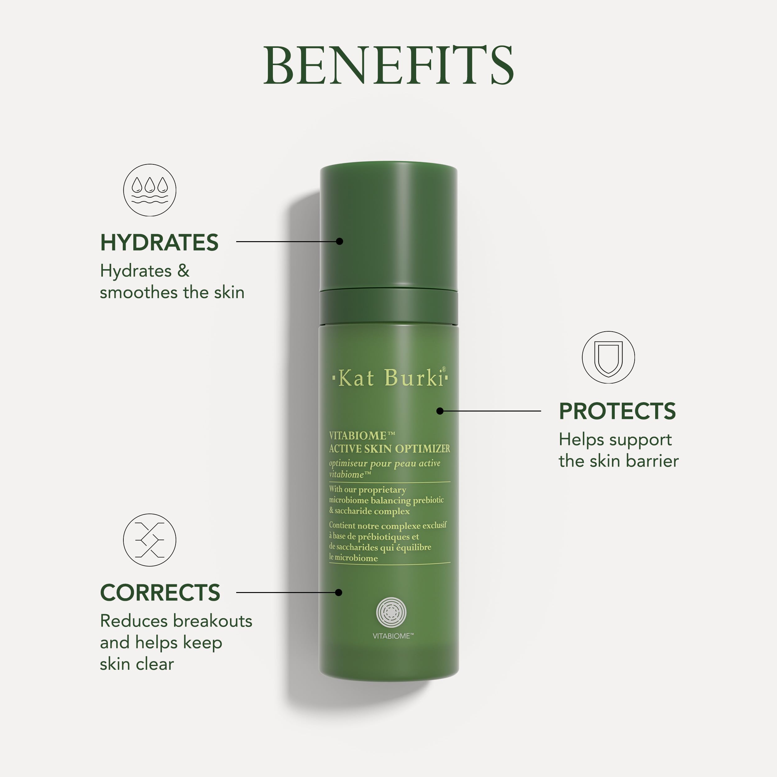 KAT BURKI VitaBiome Active Skin Optimizer With Vitamin C. Advanced Clearing and Redness Relief Face Mist for Breakout-Prone Skin