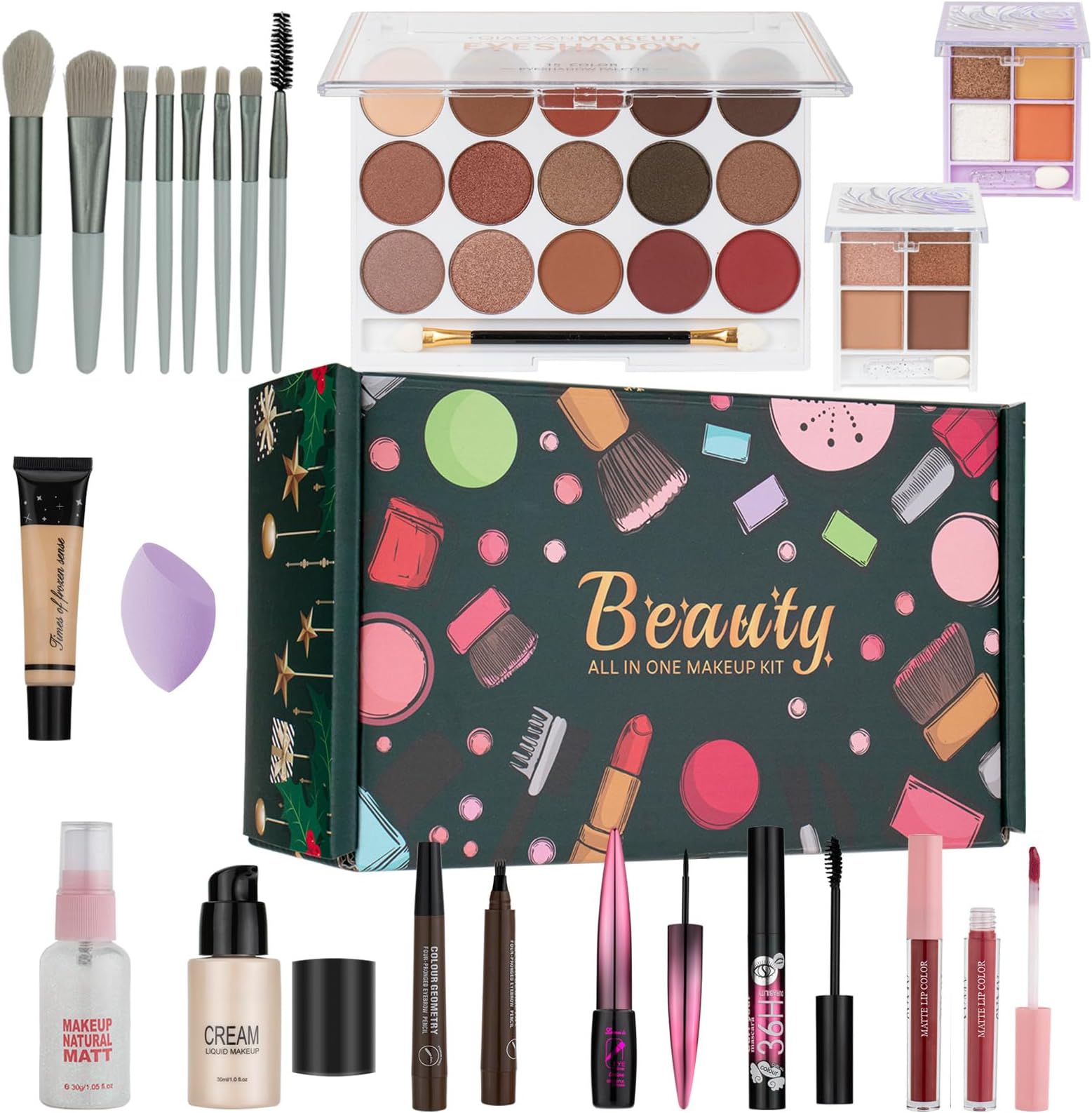 Makeup-Kit for Women Full Kits - Makeup Gift sets for teens,Beginner Makeup Kit for Teens,Teenager Makeup Set,Christmas Make Up Kits with Gift Box for Teens Girls