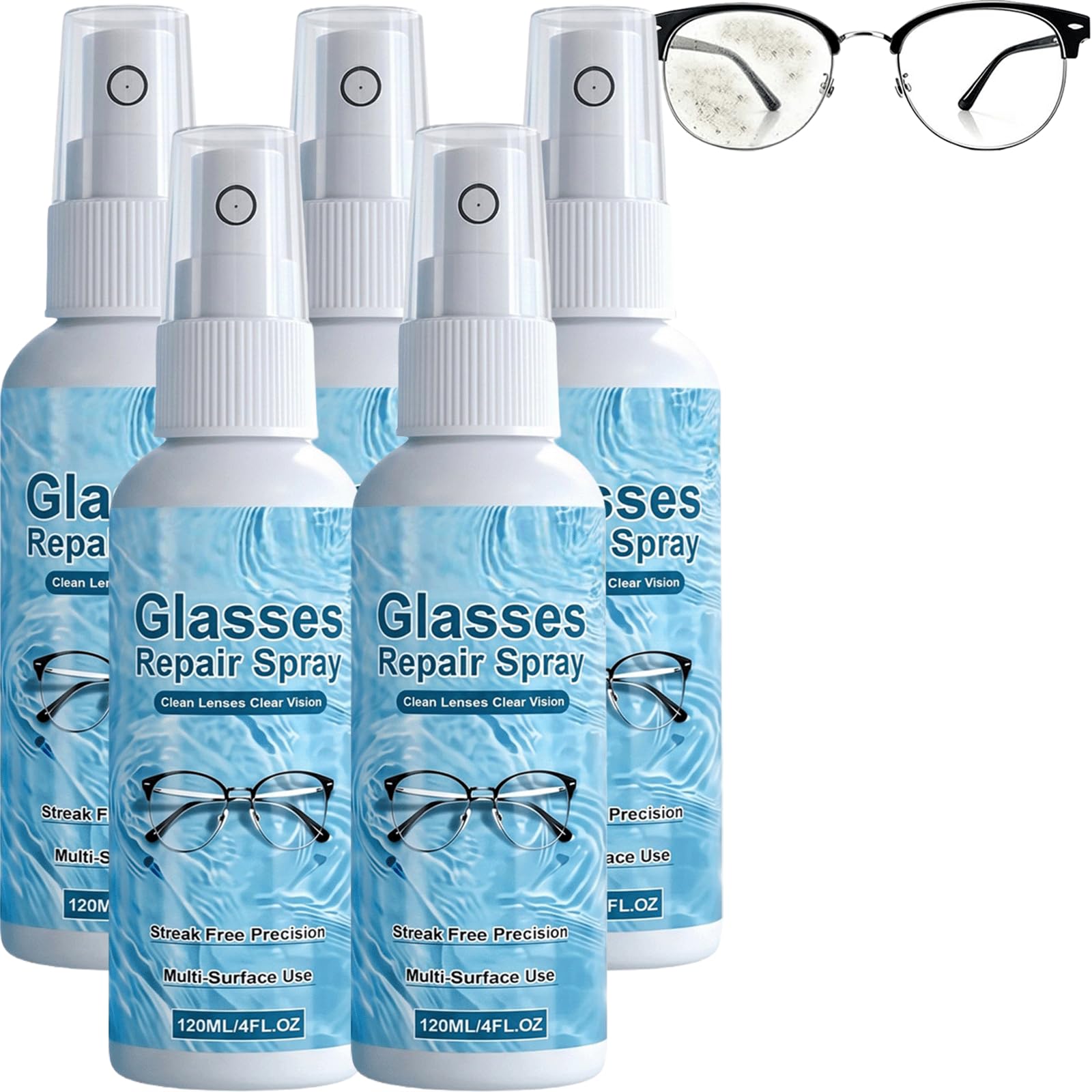 Expert Lens Scratch Remover Spray & Cleaner, kleinere Kratzer Reparatur, schnell trocknende streifenfreie rückstandsfreie Formel, tragbare Linse Anti Fog Spray (5PCS)
