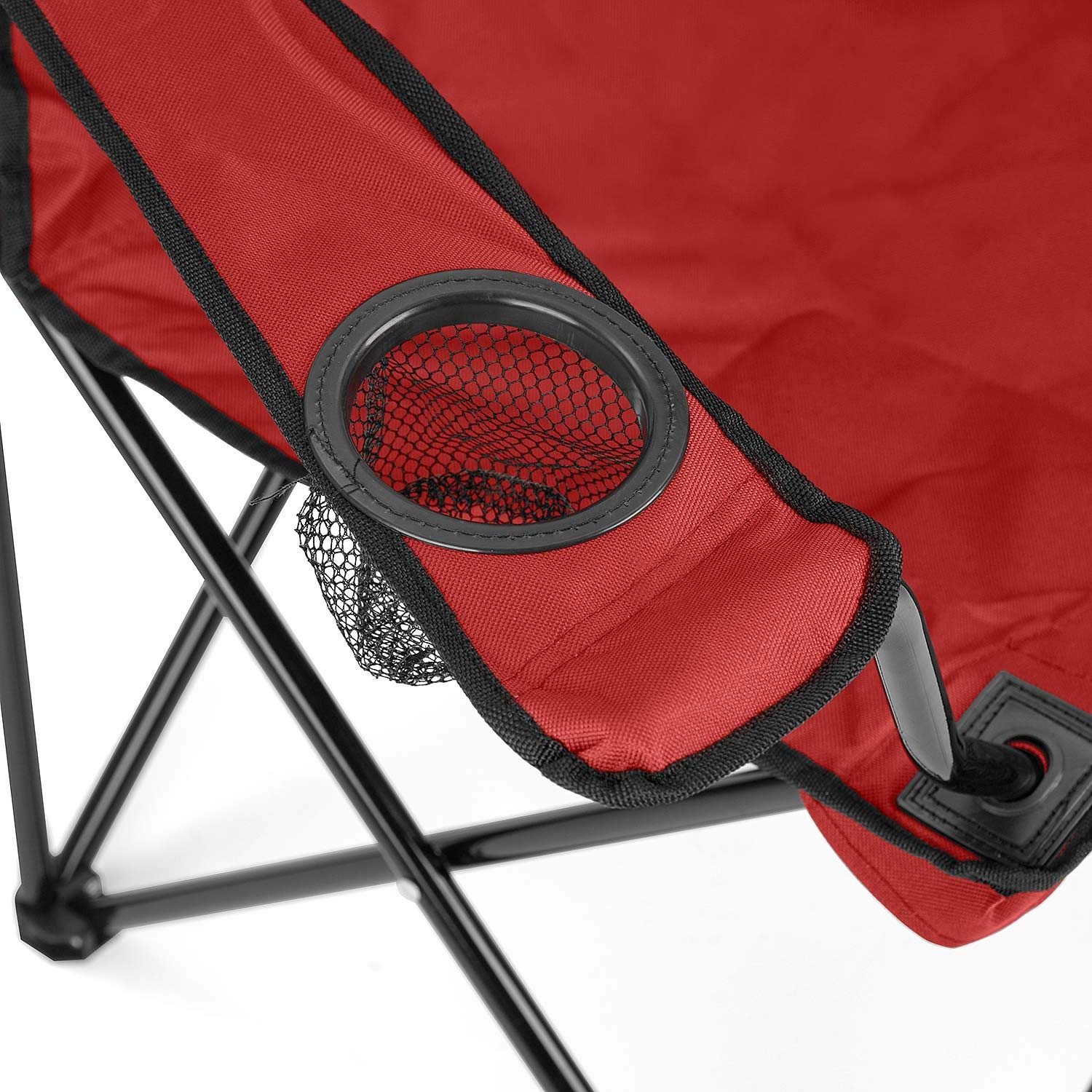 JEMICA Camping Folding Chair Outdoor Garden, Picnic, Travelling, Lawn, Patio Outdoor Chairs with Carrying Bag (RED, Polyester/Steel) 2