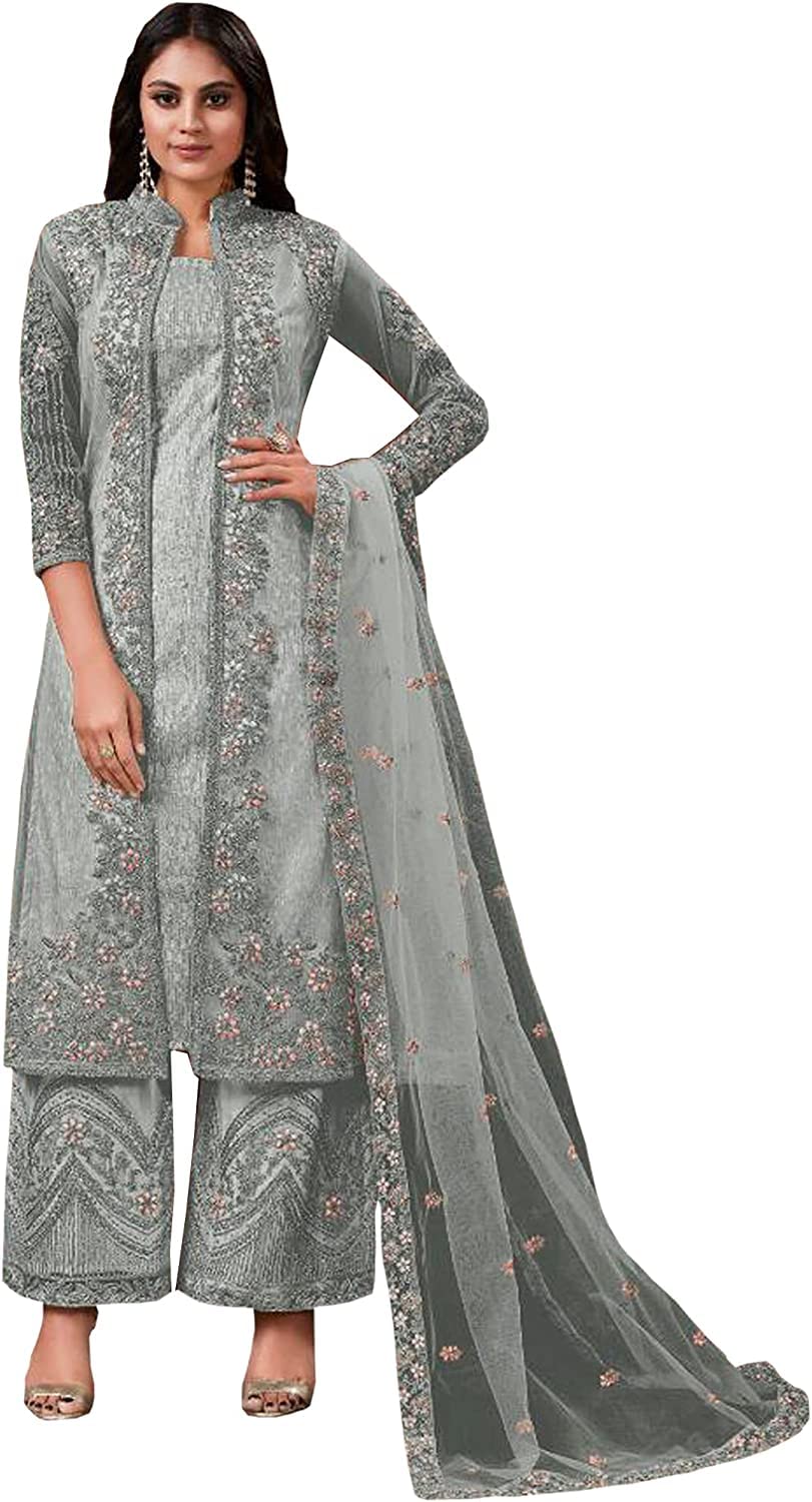 Damski projektant gotowy do noszenia haft praca tradycyjne ubrania Shalwar Kameez Palazzo garnitury, Wybór 1, 34