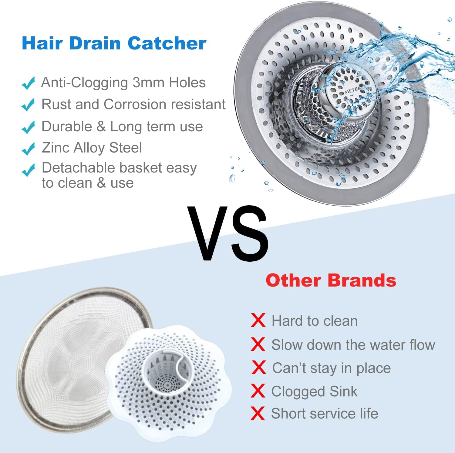 Shower Drain Hair Catcher LEKEYE Drain Hair Catcher Bathtub