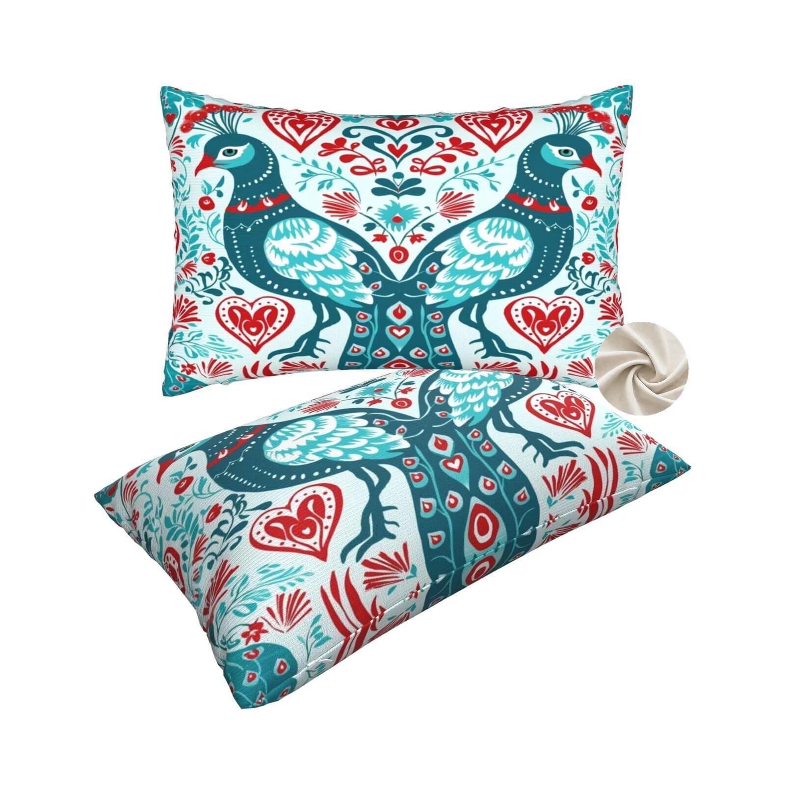 Douce housse de coussin 60x80 oiseaux au design raffiné de style nordique